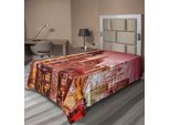 Abakuhaus Vista Della Città Lenzuolo, Dubai Di Notte Panorama Urbano Con Alti Grattacieli Panorama Arabian Peninsula, Morbido E Comodo Lenzuolo Superiore Per Un Letto Decorativo 1 Pezzo 260 Cm X 168 Cm, Multicolore