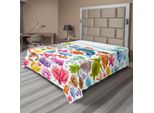 Abakuhaus Lenzuolo Tropicale Con Animali, Collezione Subacquea Con Animali Marini, Balena, Coralli E Fondali Marini, Lenzuolo Morbido E Confortevole Per Un Letto Decorativo, 1 Pezzo, 266 Cm X 260 Cm, Multicolore