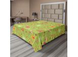 Abakuhaus Lenzuolo Libelle, Motivi Floreali Blaubell Con Peonia Funky Fashion Boho Retro Stampa Artistica, Lenzuolo Morbido E Confortevole Per Un Letto Decorativo 1 Pezzo 275 Cm X 260 Cm, Verde Rosa
