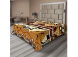 Abakuhaus Lenzuolo Etnico, Tribù Etnica Africana Zebra Lancia Freccia Tema Vita Tribale Preistorica, Lenzuolo Morbido E Confortevole Per Un Letto Decorativo 1 Pezzo 244 Cm X 205 Cm, Senape Rubino