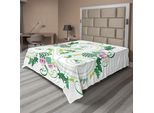 Abakuhaus Lenzuolo Celtico, Forma Celtica Macro A Tre Gambe Con Linee Curve Dal Centro, Lenzuolo Superiore Morbido E Confortevole Per Un Letto Decorativo, 1 Pezzo, 244 Cm X 205 Cm, Verde Rosa