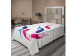 Abakuhaus Lenzuolo Giapponese, Coppie Di Calamari Autentici Simbolo Yin Yang Pesci Tema Marino, Lenzuolo Morbido E Confortevole Per Un Letto Decorativo 1 Pezzo 260 Cm X 168 Cm, Rosa Blu