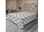 Abakuhaus Lenzuolo Star, Grande Motivo A Stelle, Tinta Unita, Design Artistico E Moderno, Tema Notte, Lenzuolo Morbido E Confortevole Per Un Letto Decorativo, 1 Pezzo, 275 Cm X 260 Cm, Bianco Grigio