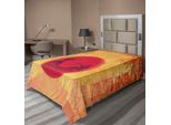 Abakuhaus Lenzuolo Giapponese, Guerrieri Ninja Al Tramonto Tra Templi Fioriti, Tema Battaglia Spirituale, Lenzuolo Morbido E Confortevole Per Un Letto Decorativo, 1 Pezzo 260 Cm X 168 Cm, Senape E Viola