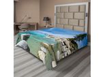 Abakuhaus Lenzuolo See, Foto Artistica Di Un Universo Fenomenale Del Lago Tropicale, Stampa Artistica, Lenzuolo Morbido E Confortevole Per Un Letto Decorativo, 1 Pezzo, 275 Cm X 260 Cm, Blu Grigio