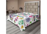 Abakuhaus Lenzuolo Libelle, Farfalle E Libellule Paisley Motivi Complessi Con Linee Etniche Immagine Artistica, Lenzuolo Morbido E Confortevole Per Un Letto Decorativo 1 Pezzo 244 Cm X 205 Cm, Multicolore