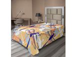 Abakuhaus Lenzuolo Libellula, Libellule Di Dimensioni Diverse Con Due Paia Di Ali Che Volano, Lenzuolo Morbido E Confortevole Per Un Letto Decorativo 1 Pezzo 260 Cm X 168 Cm, Multicolore