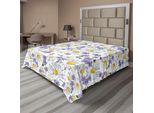 Abakuhaus Lenzuolo Con Fiori, Camomilla In Fiore, Fiori Selvatici, Sfondo Estivo, Motivo Primaverile Naturale, Lenzuolo Morbido E Confortevole Per Un Letto Decorativo, 1 Pezzo, 244 Cm X 205 Cm, Bianco, Giallo, Viola