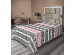 Abakuhaus Lenzuolo Astratto, Motivo Astratto Con Stampa Geometrica Semplice Retrò, Lenzuolo Morbido E Confortevole Per Un Letto Decorativo 1 Pezzo 190 Cm X 100 Cm, Nero Rosa
