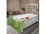 Abakuhaus Lenzuolo Libelle, Illustrazione Prato Campo Un Singolo Fleur De Lis Su Sfondo Grunge Distressato, Lenzuolo Morbido E Confortevole Per Un Letto Decorativo 1 Pezzo 190 Cm X 100 Cm, Verde Rosso