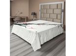 Abakuhaus Lenzuolo Con Libellula, Un Bocciolo Di Ciliegio Rosa E Una Libellula Stampa Artigianale Drammatica, Lenzuolo Morbido E Confortevole Per Un Letto Decorativo 1 Pezzo 260 Cm X 228 Cm, Rosa Nero