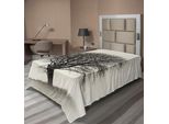 Abakuhaus Lenzuolo Bianco E Nero, Albero Solitario In Un Campo Con Molti Rami Spogli - Paesaggio Autunnale, Lenzuolo Morbido E Confortevole Per Un Letto Decorativo 1 Pezzo 190 Cm X 100 Cm, Avorio Grigio Scuro