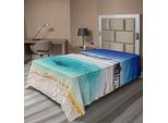 Abakuhaus Lenzuolo Yellowstone, Sorgente Termale Vulcanica Nel Parco Di Yellowstone, Paesaggio Invernale Innevato, Lenzuolo Morbido E Confortevole Per Un Letto Decorativo, 1 Pezzo, 190 Cm X 100 Cm, Blu Turchese