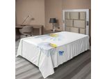 Abakuhaus Lenzuolo Libellula, Camomilla Falena Libellula Rinfrescante Natura Stampa Modello Con Colori Tenui, Morbido E Confortevole Lenzuolo Superiore Per Un Letto Decorativo 1 Pezzo 260 Cm X 168 Cm, Bianco Giallo
