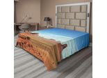 Abakuhaus Lenzuolo Americano, Vista Panoramica Della Monument Valley, Buttes Di Arenaria, Altalene, Paesaggio Selvaggio, Lenzuolo Morbido E Confortevole Per Un Letto Decorativo, 1 Pezzo, 275 Cm X 260 Cm, Blu Cannella