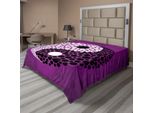 Abakuhaus Lenzuolo Ying Yang, Design Astratto Armonia Asiatica Equilibrio Simboli Fede Tema Orientale, Lenzuolo Morbido E Confortevole Per Un Letto Decorativo 1 Pezzo 260 Cm X 228 Cm, Nero Bianco Viola