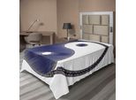 Abakuhaus Lenzuolo Ying Yang, Figura Spirituale Asiatica Yin Yang Con Venature In Stile Jeans Armonia Ed Equilibrio Coppia, Lenzuolo Morbido E Confortevole Per Un Letto Decorativo 1 Pezzo 190 Cm X 100 Cm, Bianco E Blu