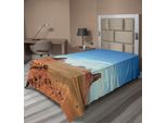 Abakuhaus Lenzuolo Americano, Vista Panoramica Della Monument Valley, Buttes Di Arenaria, Altalene, Paesaggio Selvaggio, Lenzuolo Morbido E Confortevole Per Un Letto Decorativo, 1 Pezzo, 190 Cm X 100 Cm, Blu Cannella