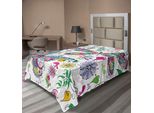 Abakuhaus Lenzuolo Libelle, Farfalle E Libellule Motivi Paisley Complessi Con Linee Etniche Immagine Artistica, Lenzuolo Morbido E Confortevole Per Un Letto Decorativo 1 Pezzo 190 Cm X 100 Cm, Multicolore
