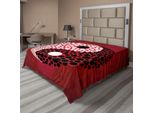 Abakuhaus Lenzuolo Ying Yang, Disegno Grafico Astratto Yin Yang Circle Motivo Bianco E Nero Cosmo Ed Energia, Lenzuolo Morbido E Confortevole Per Un Letto Decorativo 1 Pezzo 244 Cm X 205 Cm, Rosso