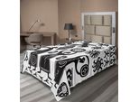 Abakuhaus Lenzuolo Primitivo, Figura Danzante Di Sciamano Aquila Sole Serpente, Stampa A Tema Tribale Preistorico, Lenzuolo Morbido E Confortevole Per Un Letto Decorativo, 1 Pezzo 260 Cm X 168 Cm, Bianco Nero