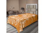 Abakuhaus Lenzuolo Giapponese, Motivo Floreale Orientale Giapponese Con Uccellino Asiatico, Colori Pastello, Lenzuolo Morbido E Confortevole Per Un Letto Decorativo, 1 Pezzo, 260 Cm X 168 Cm, Bianco Margherita