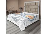Abakuhaus Lenzuolo Psichedelico, Ritratto Di Uomo Confuso, Volto Umano Con Grandi Occhi Ipnotici, Lenzuolo Morbido E Confortevole Per Un Letto Decorativo, 1 Pezzo, 260 Cm X 228 Cm, Multicolore
