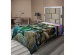 Abakuhaus Lenzuolo, Varie Dimensioni Rocce Condensate Nel Fiume Al Tramonto, Quando Le Luci Si Spengono Tema Marino, Lenzuolo Morbido E Confortevole Per Un Letto Decorativo 1 Pezzo 260 Cm X 168 Cm, Grigio Verde