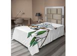 Abakuhaus Lenzuolo Tropicale Con Animali, Mamma E Cucciolo Di Koala, Che Dormono Su Un Albero Nella Foresta Selvaggia, Lenzuolo Morbido E Confortevole Per Un Letto Decorativo 1 Pezzo 260 Cm X 168 Cm, Grigio Marrone