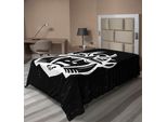 Abakuhaus Lenzuolo Giapponese, Antico Elmo Da Battaglia, Motivo Mitologico Spirituale Medievale Orientale, Lenzuolo Morbido E Confortevole Per Un Letto Decorativo, 1 Pezzo, 190 Cm X 100 Cm, Bianco E Nero
