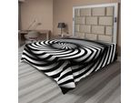 Abakuhaus Spiers Lenzuolo, Curva Minimalista E Ipnotica A Vortice In Una Stampa A Tema Geometrico Progressivo, Lenzuolo Superiore Morbido E Confortevole Per Un Letto Decorativo 1 Pezzo 275 Cm X 260 Cm, Bianco Nero