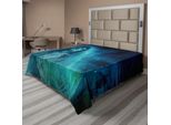 Abakuhaus Lenzuolo Di Halloween, Sfondo Gotico Scuro Con Un Teschio Fantasma Mistico, Arte Digitale A Tema Horror, Lenzuolo Morbido E Confortevole Per Un Letto Decorativo, 1 Pezzo, 275 Cm X 260 Cm, Blu