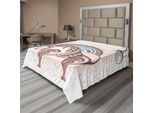 Abakuhaus Lenzuolo Zodiacale, Icone Dell'oroscopo Antico - Toro Con Immagine Del Toro Su Grafica Grunge, Lenzuolo Morbido E Confortevole Per Un Letto Decorativo 1 Pezzo 260 Cm X 228 Cm, Beige Marrone