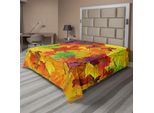 Abakuhaus Lenzuolo, Vari Colori Vivaci, Foglie Di Acero Autunnali, Natura Nel Mese Di Novembre, Foto Paesaggistica, Morbido E Confortevole Lenzuolo Superiore Per Un Letto Decorativo, 1 Pezzo, 244 Cm X 205 Cm, Giallo Viola