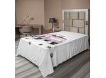 Abakuhaus Lenzuolo Per Auto, Tema Matrimonio, Tetto A Forma Di Cuore, Amore Per Le Coppie, Stampa Matrimoniale, Lenzuolo Morbido E Confortevole Per Un Letto Decorativo, 1 Pezzo, 260 Cm X 168 Cm, Bianco Rosa