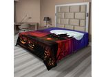 Abakuhaus Lenzuolo Di Halloween, Casa Stregata Gotica Castle Hill Valley Cielo Notturno Ottobre Tema Festival Stampa, Lenzuolo Morbido E Confortevole Per Un Letto Decorativo 1 Pezzo 266 Cm X 260 Cm, Multicolore