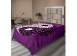 Abakuhaus Lenzuolo Ying Yang, Design Astratto Armonia Asiatica Equilibrio Simboli Fede Tema Orientale, Lenzuolo Morbido E Confortevole Per Un Letto Decorativo 1 Pezzo 190 Cm X 100 Cm, Nero Bianco Viola