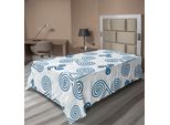 Abakuhaus Lenzuolo Celtico, Il Triskel Simbolo Celtico Tripla Spirale Illustrazione Stampata, Morbido E Confortevole Lenzuolo Superiore Per Un Letto Decorativo 1 Pezzo 260 Cm X 168 Cm, Blu Bianco