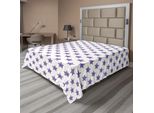 Abakuhaus Lenzuolo Star, Motivo Bandiera Nazionale Indipendenza Artistica Colorata Usa Stampa Artistica, Lenzuolo Morbido E Confortevole Per Un Letto Decorativo 1 Pezzo 244 Cm X 205 Cm, Bianco Rosso