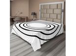 Abakuhaus Lenzuolo Spiers, Design Astratto Monocolore Con Motivo A Spirale, Concetto Estetico Curvilineo Tridimensionale, Lenzuolo Morbido E Confortevole Per Un Letto Decorativo, 1 Pezzo 275 Cm X 260 Cm, Bianco Nero