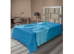 Abakuhaus Lenzuolo Fantasia, Principessa Magica Delle Fiabe Con Elfo Femminile Su Stampa Sognante, Lenzuolo Morbido E Confortevole Per Un Letto Decorativo 1 Pezzo 260 Cm X 168 Cm, Bianco Blu