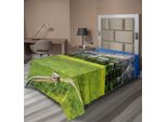 Abakuhaus Lenzuolo Yosemite, Le Cascate Nel Parco Nazionale Markstein Immagine Yosemite National Park California Usa, Morbido E Confortevole Lenzuolo Superiore Per Un Letto Decorativo 1 Pezzo 190 Cm X 100 Cm, Verde Blu