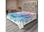 Abakuhaus Lenzuolo Ying Yang, Motivo Mandala Rotondo Sfumato Con Yin Yang Terzo Occhio - Arte Mistica Zen Asiatica Culturale, Lenzuolo Superiore Morbido E Confortevole Per Un Letto Decorativo 1 Pezzo 244 Cm X 205 Cm, Rosa Blu