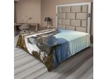 Abakuhaus Lenzuolo Yosemite, Yosemite Falls Mountain Sunshine Alberi Alpini Paesaggio Naturale Selvaggio Spettacolare, Lenzuolo Morbido E Confortevole Per Un Letto Decorativo 1 Pezzo 275 Cm X 260 Cm, Verde