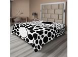Abakuhaus Lenzuolo Ying Yang, Design Yin Yang Stilizzato Con Grandi Punti Retrò Contrapposti, Lenzuolo Morbido E Confortevole Per Un Letto Decorativo 1 Pezzo 244 Cm X 205 Cm, Bianco Nero