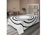 Abakuhaus Spiers Lenzuolo, Design Astratto Monocolore Con Elemento A Spirale Intrecciata, Concetto Estetico Curvilineo Tridimensionale, Lenzuolo Morbido E Confortevole Per Un Letto Decorativo, 1 Pezzo 190 Cm X 100 Cm, Bianco Nero