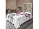 Abakuhaus Lenzuolo Divertente, Simpatico Animale Hippie Stile Retrò Moda Rotondo Vetro Estate Amore Disegnato A Mano, Morbido E Confortevole Lenzuolo Superiore Per Un Letto Decorativo 1 Pezzo 190 Cm X 100 Cm, Bianco Rosa