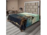 Abakuhaus Lenzuolo Yosemite, Parco Nazionale Di Yosemite La Cima Della Montagna Paesaggi Mattutini Nebbiosi Foto, Morbido E Confortevole Lenzuolo Superiore Per Un Letto Decorativo 1 Pezzo 244 Cm X 205 Cm, Marrone Verde Acqua