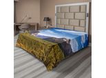Abakuhaus Lenzuolo Yosemite, Yosemite El Capitan E Half Dome Nel Parco Nazionale Della California, Vista Estiva, Lenzuolo Morbido E Confortevole Per Un Letto Decorativo, 1 Pezzo, 260 Cm X 228 Cm, Verde Blu
