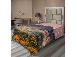 Abakuhaus Lenzuolo, Idilliaca Montagna Con Cime Innevate E Nuvole Vaporose Nel Cielo Su Stampa Alta Valle, Morbido E Confortevole Lenzuolo Superiore Per Un Letto Decorativo 1 Pezzo 190 Cm X 100 Cm, Multicolore